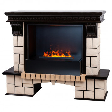 Электрокамин Real-Flame Stone 26 AO с очагом 3D Cassette 630 Black Panel-1